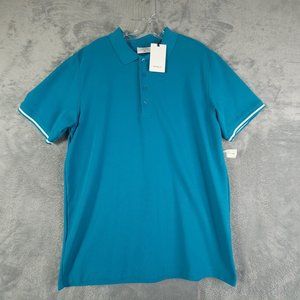 Jeff Mens Polo‎ Shirt Teal 100% Pima Cotton Short Sleeve Pullover Peru XL New